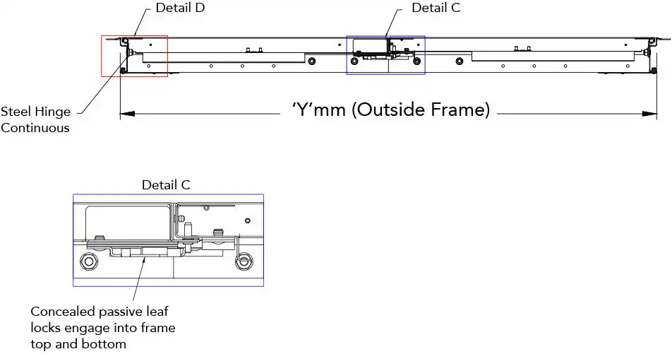 Typical Double Door Technical Drawing, ALDO
